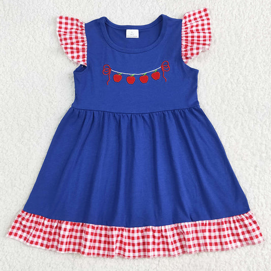 Baby Girls Dress Embroidery Apple Back To School Dresses GSD2153 6.6