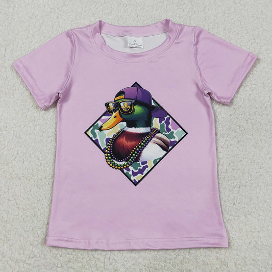 Baby Girls T-shirts Mardi Gras Camo Duck Short Sleeve Tee Shirts Top BT1415 11.21