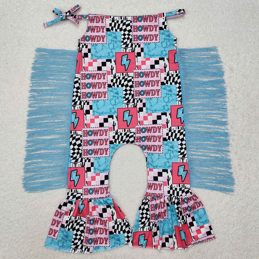 Baby Infant Girls Rompers Howdy Halter Fringe Jumpsuits SR2090