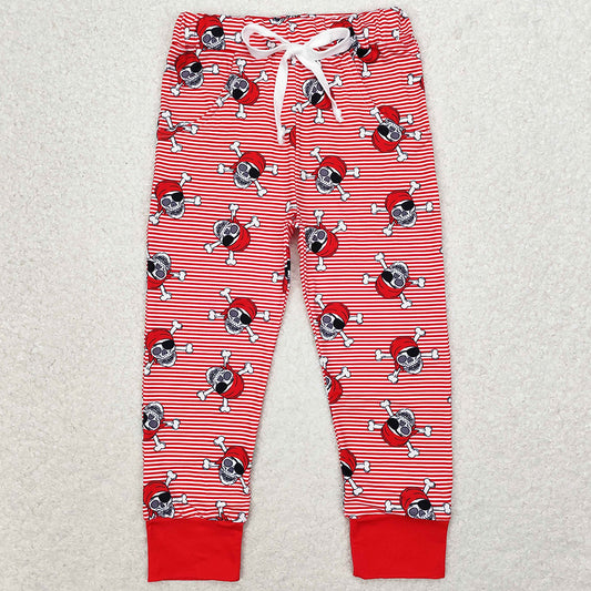 Baby Boys Pants Halloween Red Stripes Skulls Pants P0479