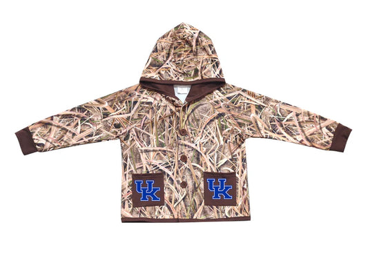Preorder (moq 5)Baby Boys Khaki Leaves Camo UK Pockets Team Button Hoodie Jackets Top 11.22
