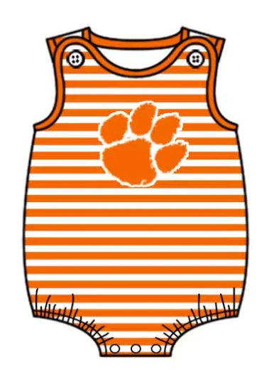Preorder (moq 5)Baby Boys Orange Stripe Pawl Team Rompers 12.24