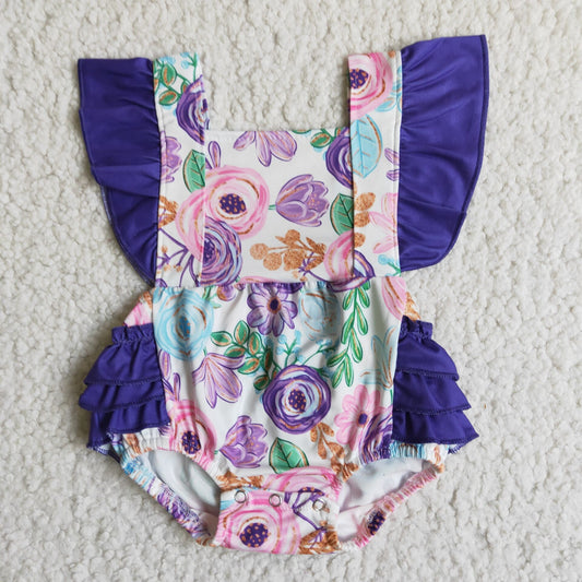 Flower Infant Baby Girls Romper Boutique Toddler Baby Girls Rompers B3-27 6.5