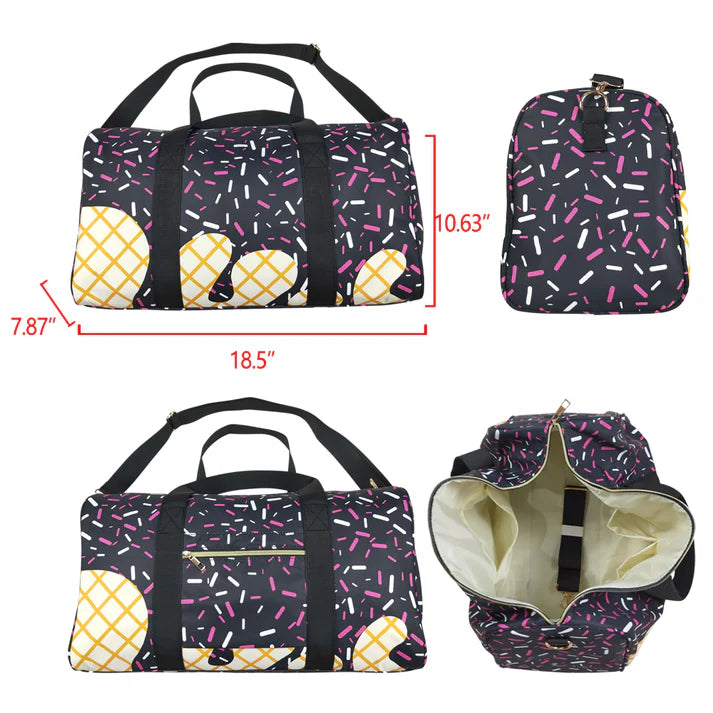 Boutique Kids Bags Black Ice Cream Drip Zipper Gym Bags BA0303 5.22