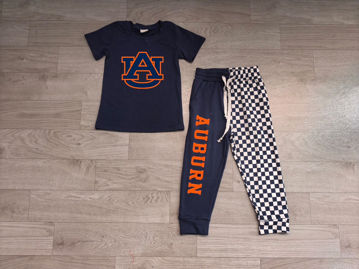 Baby Boys Clothes Vinyl Navy AU Shirt Top Pockets Joggers Team Clothes Sets Preorder BSPO0694