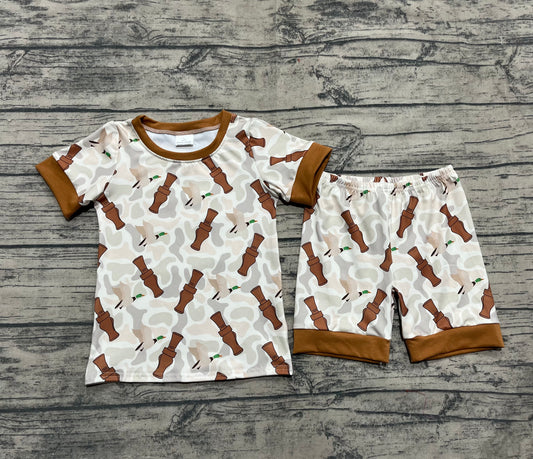 Baby Boys Pajamas Khaki Camo Ducks Calls Top Shorts Pajamas Sets Preorder BSSO1324 5.1