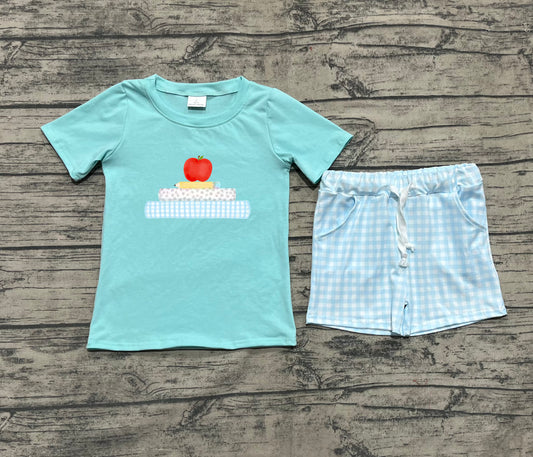 Baby Boys Clothes Embroidery Apple Pencil Top Shorts Back To School Clothes Sets Preorder BSSO1329 5.1