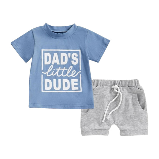 Baby Boys Clothes Short Sleeves Dad's Litter Top Gray Pockets Shorts Sets Preorder BSSO1476 3.28