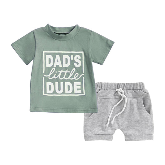 Baby Boys Clothes Short Sleeves Dad's Litter Top Gray Pockets Shorts Sets Preorder BSSO1477 3.28