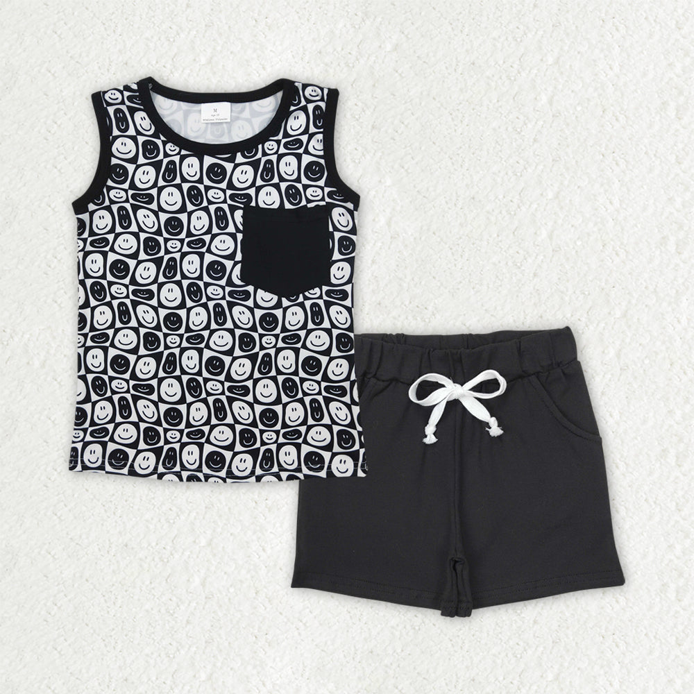 Baby Boys Clothes Black Pocket Top Pockets Shorts Sets BSSO1483