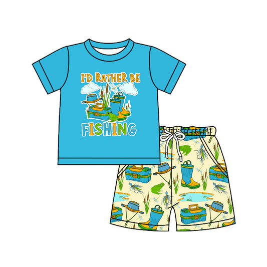 Baby Boys Clothes Blue Short Sleeves Fishing Top Pockets Shorts Sets Preorder BSSO1496 4.3