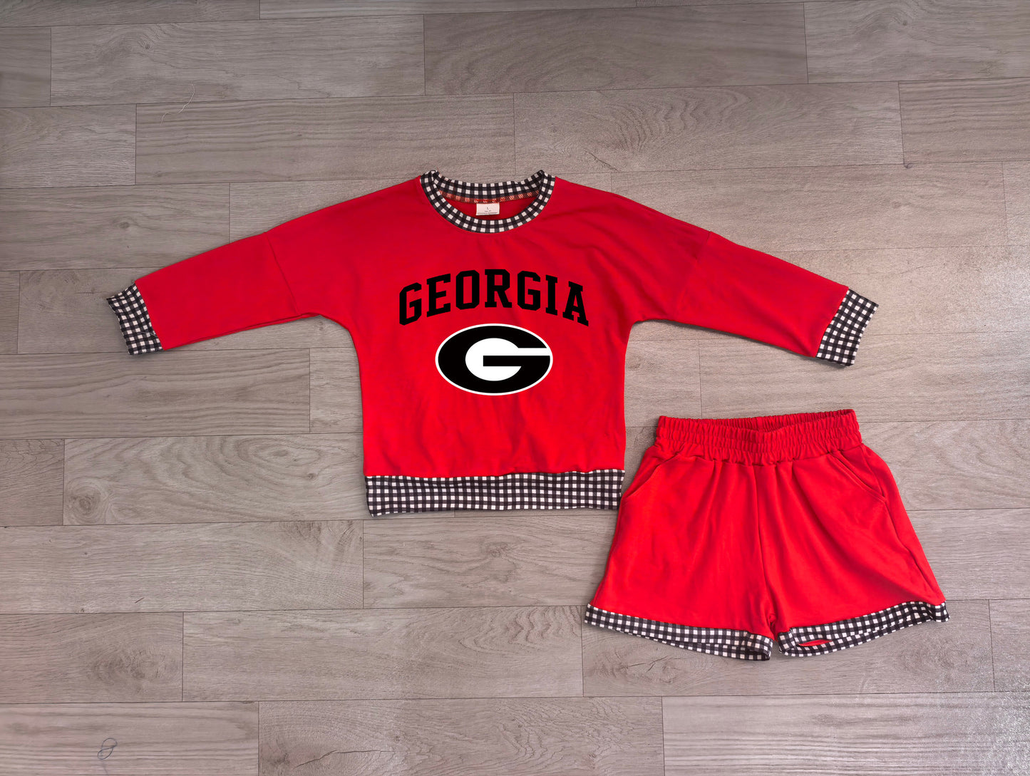 Baby Girls Clothes Vinyl Georgia Long Sleeve Top Short Team Clothes Set Preorder GLS0168