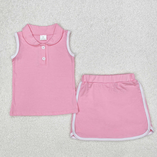 Baby Girls Clothes Pink Pullover Top Sports Skort Skirt Clothes Sets GSD1975 3.8