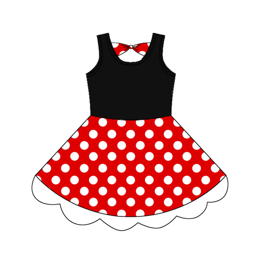 Baby Girls Dress Black Polka Dots Knee Length Dresses Preorder GSD2037 4.11