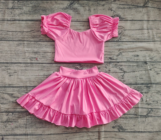 Baby Girls Clothes Pink Yoga Shirt Skirt Active Wear Skirts Skort Sets Preorder GSD2102