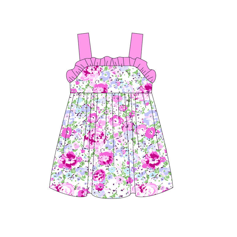 Baby Girls Dress Pink Strap Floral Knee Length Dress Preorder GSD2169 3.3
