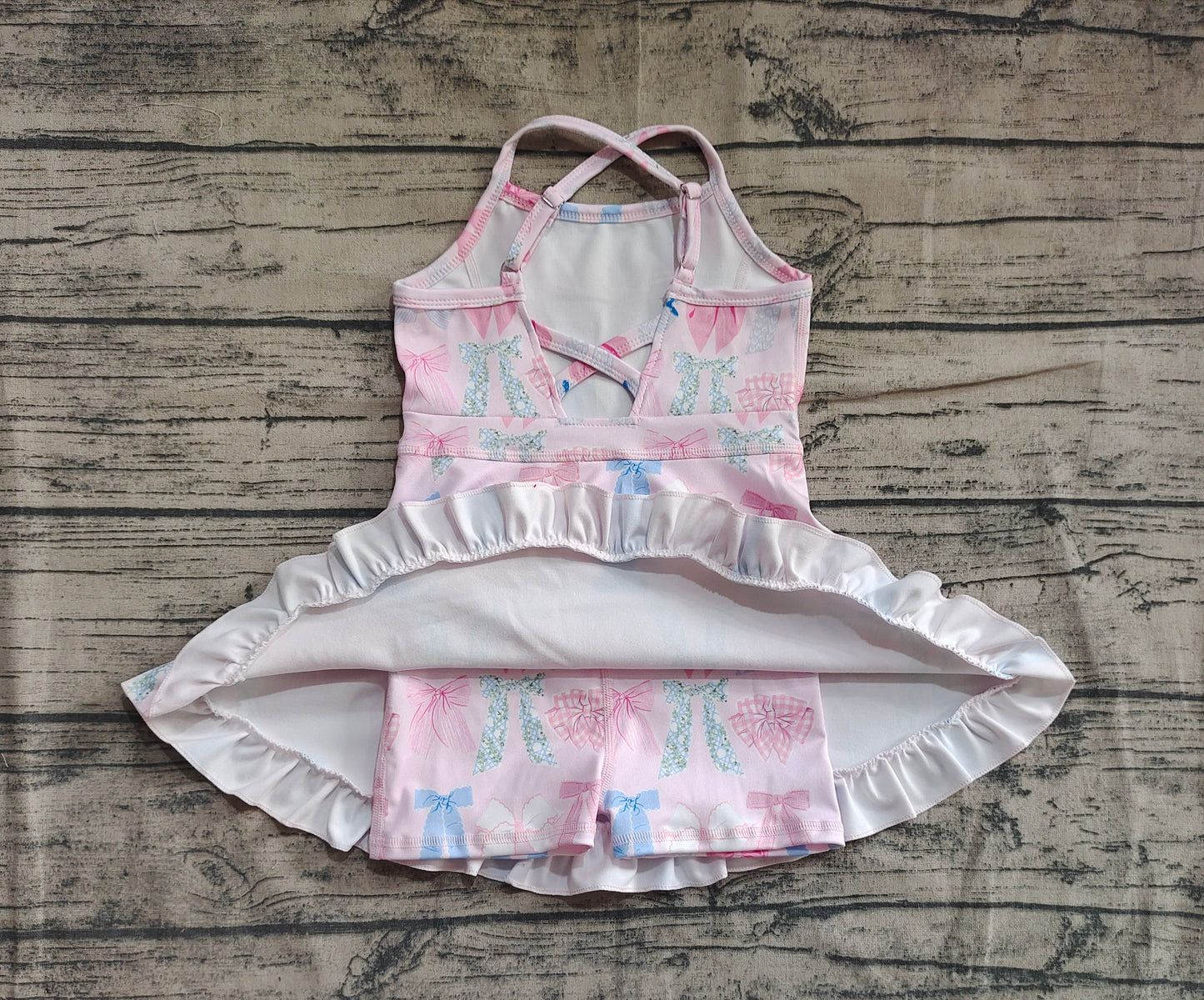 Baby Girls Dress Lavender Strap Colorful Bows Yoga Ruffle Knee Length Dresses Preorder GSD2295 5.2