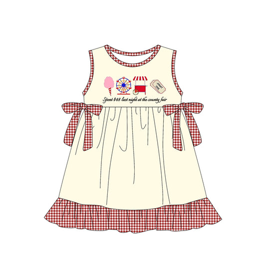 Baby Girls Dress Red Plaid Sleeveless Ice Cream Store Knee Length Dresses Preorder GSD2382 3.24