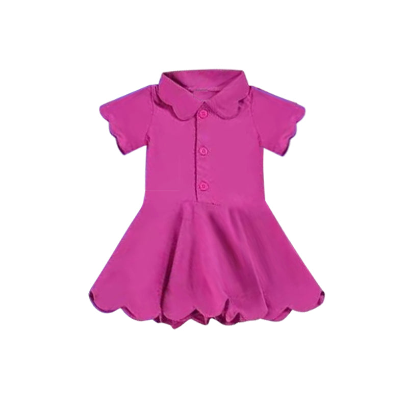 Baby Girls Dress Short Sleeves Button Yoga Knee Length Dresses Preorder GSD2476 4.8