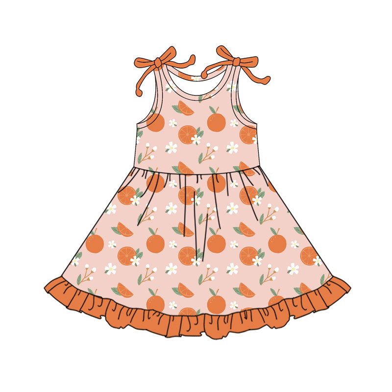 Baby Girls Dress Strap Flowers Oranges Knee Length Dresses Preorder GSD2477 4.3