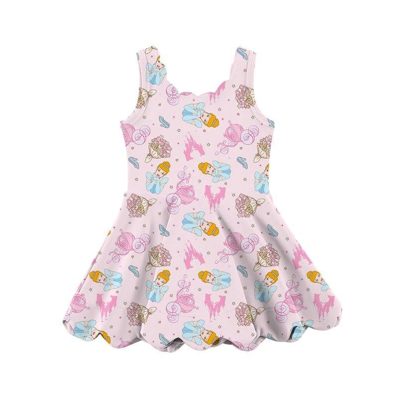 Baby Girls Clothes Pink Sleeveless Princess Yoga Knee Length Dresses Preorder GSD2489 4.8