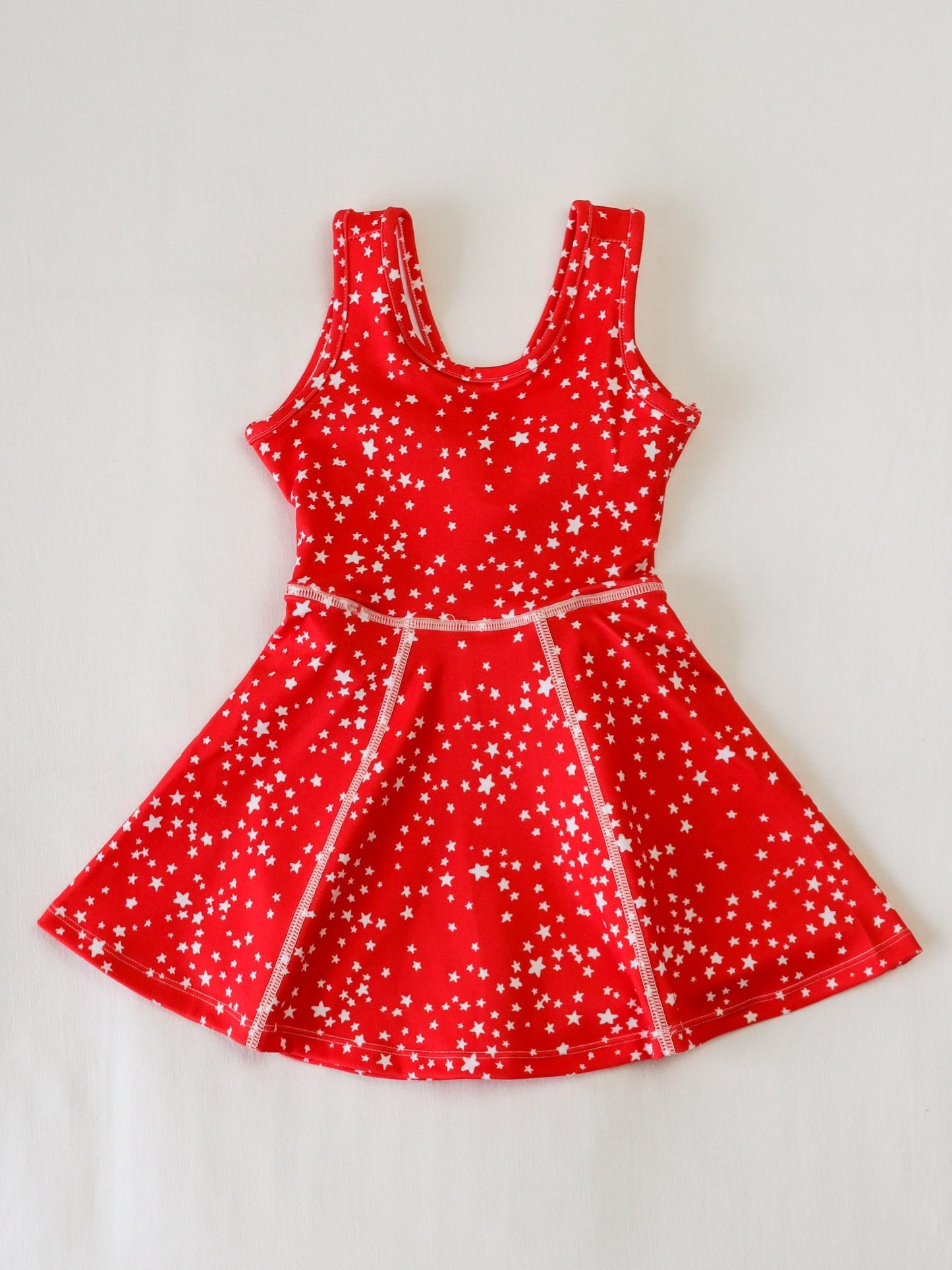 Baby Girls Dress Red Sleeveless Stars Skorts Yoga Knee Length Dresses Preorder GSD2511 4.12