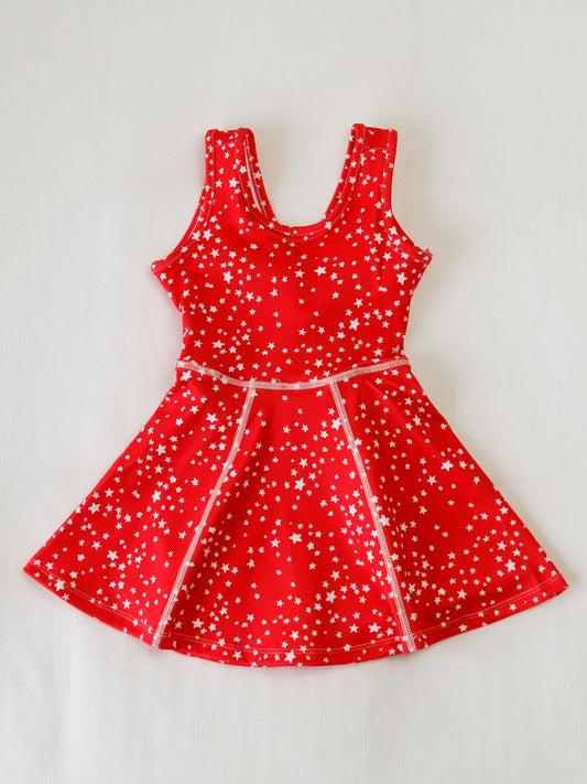 Baby Girls Dress Red Sleeveless Stars Skorts Yoga Knee Length Dresses Preorder GSD2511 4.12