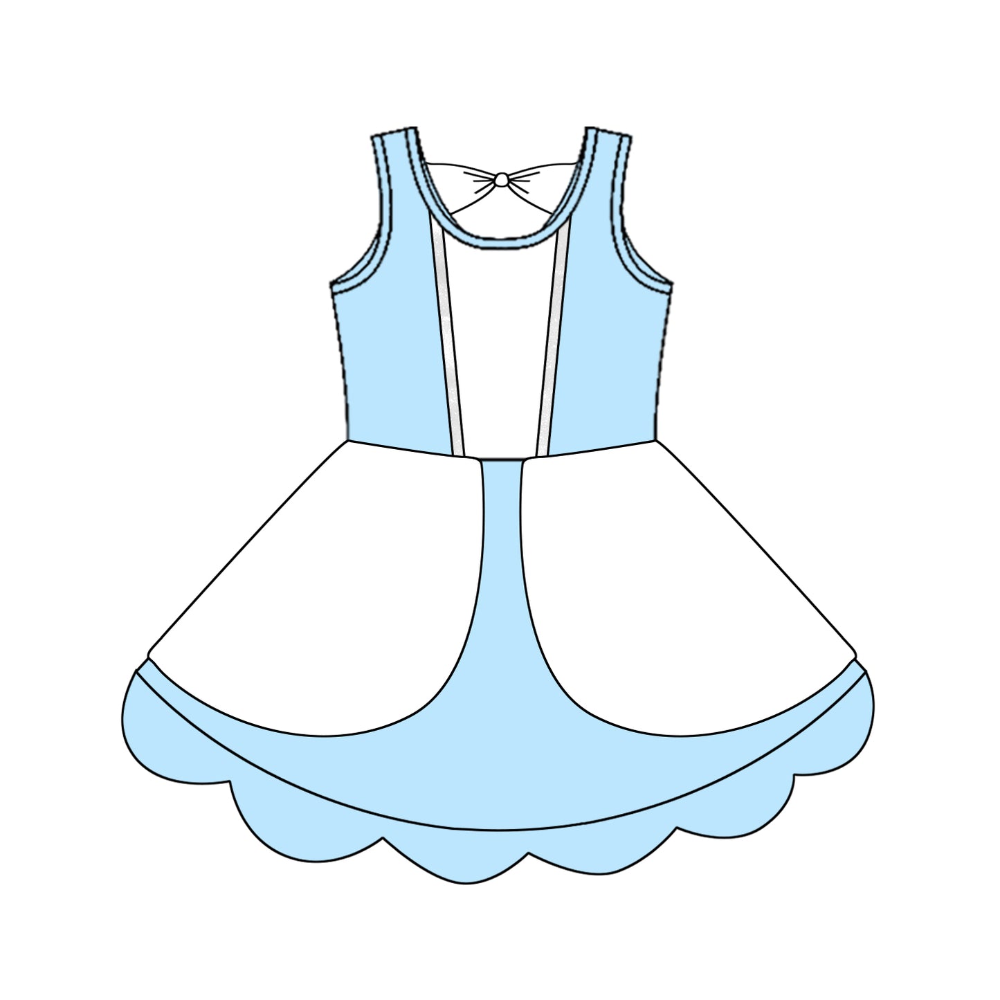 Baby Girls Dress Light Blue Sleeveless Knee Length Dress Preorder GSD2517 4.11