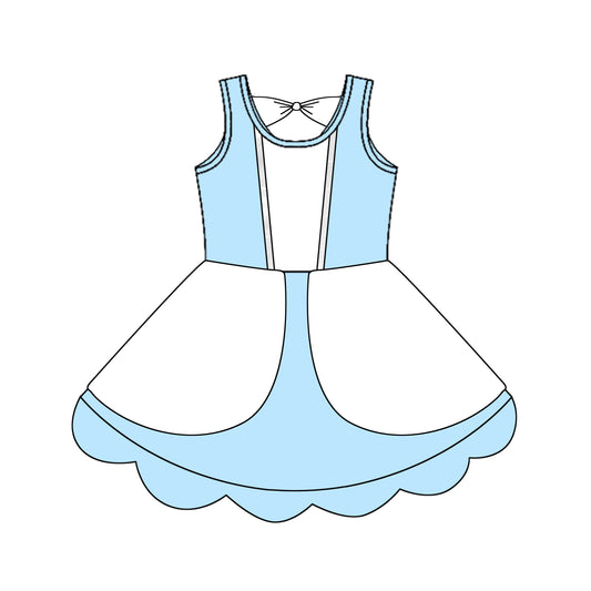 Baby Girls Dress Light Blue Sleeveless Knee Length Dress Preorder GSD2517 4.11