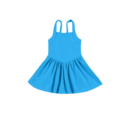 Baby Girls Dress Blue Strap Activity Wear Yoga Knee Length Dresses Preorder GSD2556 5.2