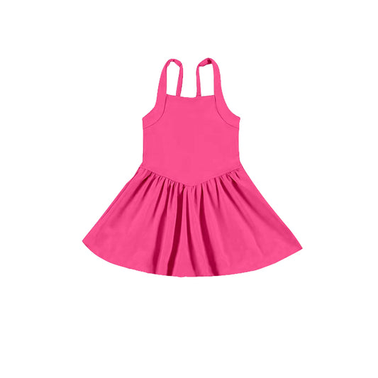 Baby Girls Dress Hot Pink Strap Activity Wear Yoga Knee Length Dresses Preorder GSD2560 5.2