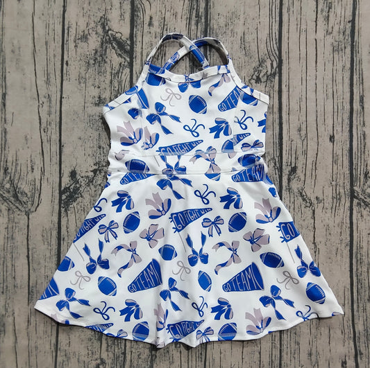 Preorder Baby Girls Dress Strap Bows Plaid Shorts Team Yoga Active Knee Length Dresses GSD2778 8.2