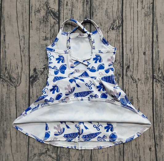 Preorder Baby Girls Dress Strap Bows Plaid Shorts Team Yoga Active Knee Length Dresses GSD2778 8.2