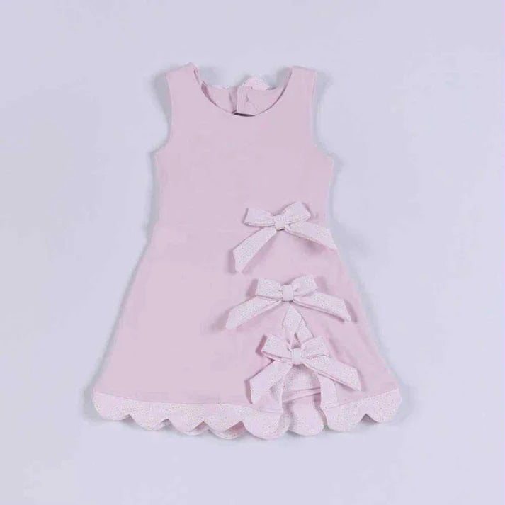 Baby Girls Pink Sleeveless Bows Yoga Ruffle Shorts Knee Length Dresses Preorder 11.29