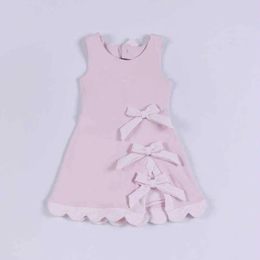 Baby Girls Pink Sleeveless Bows Yoga Ruffle Shorts Knee Length Dresses Preorder 11.29