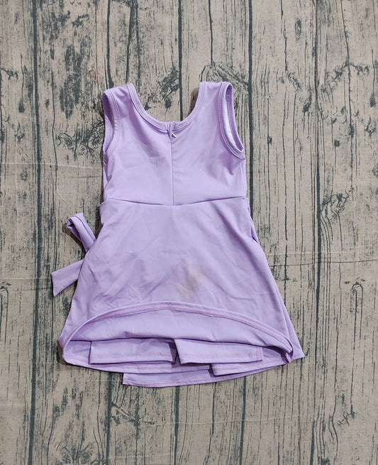 Baby Girls Lavender Sleeveless Bows Yoga Active Short Knee Length Dress Preorder GSD3881