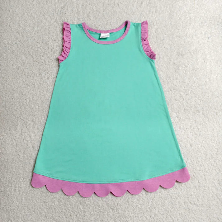 Sibling Baby Girls Sleeveless Scallop Knee Length Dresses