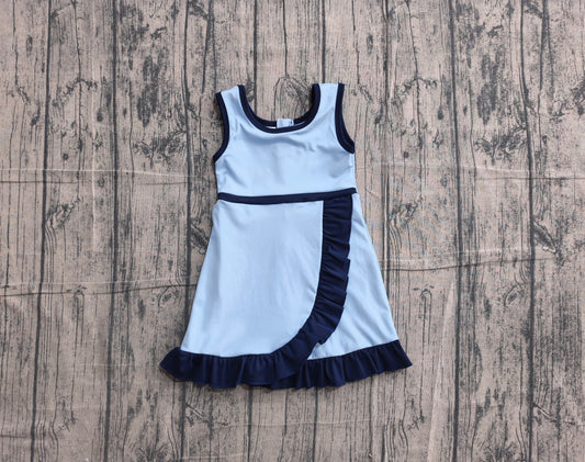 Baby Girls Sleeveless Blue Yoga Active Short Knee Length Dress Preorder GSD4126