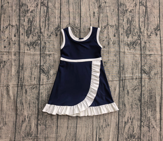 Baby Girls Sleeveless Purple Yoga Active Short Scallop Knee Length Dress Preorder GSD4145