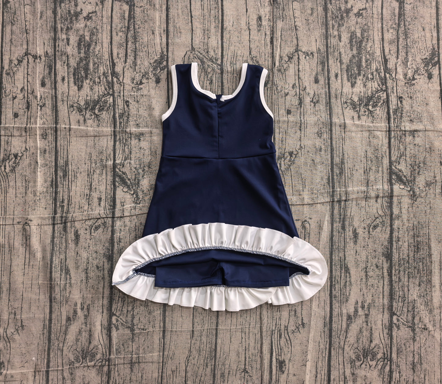 Baby Girls Sleeveless Purple Yoga Active Short Scallop Knee Length Dress Preorder GSD4145