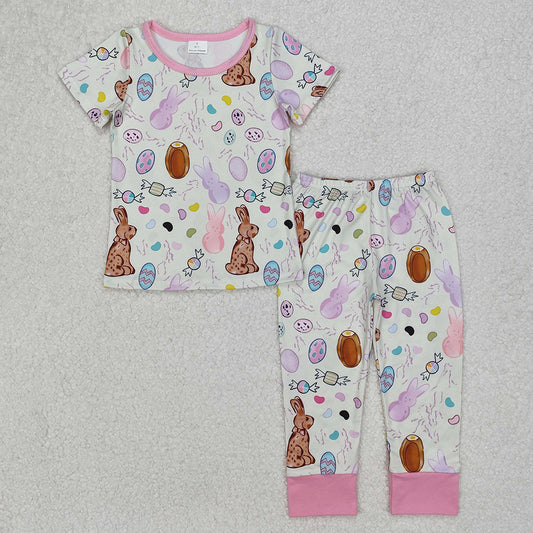 Baby Girls Pajamas Easter Rabbits Eggs Shirt Pants Pajamas GSPO1960 3.8