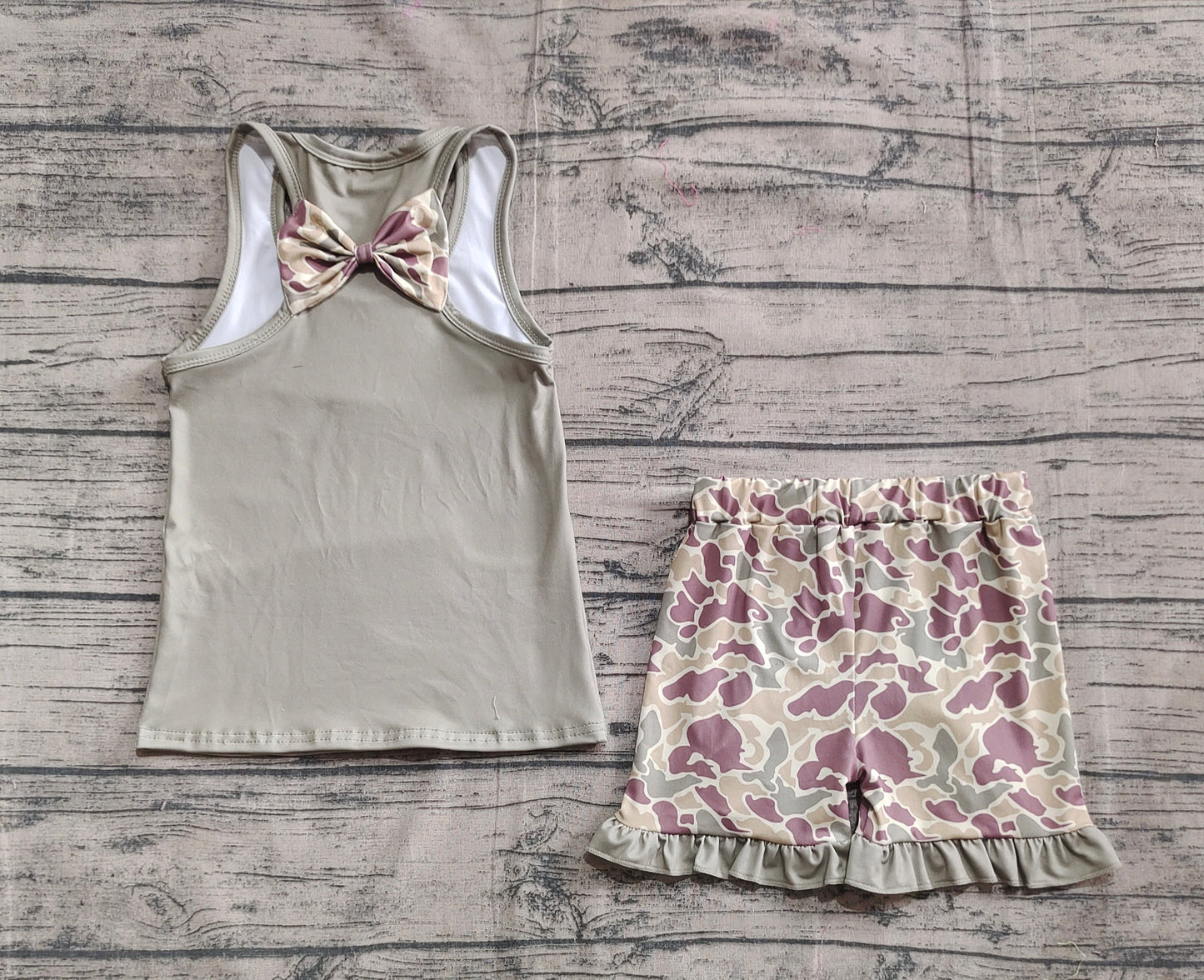 Baby Girls Clothes Dark Green Bows Vest Ruffle Shorts Clothes Sets Preorder GSSO1629 5.16