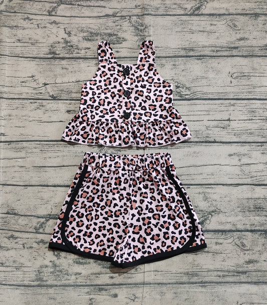 Baby Girls Clothes Leopard Straps Top Shorts Clothes Sets Preorder GSSO2053 3.8
