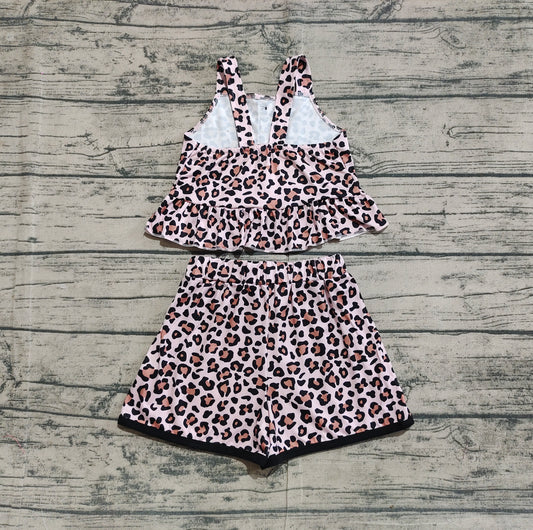 Baby Girls Clothes Leopard Straps Top Shorts Clothes Sets Preorder GSSO2053 3.8