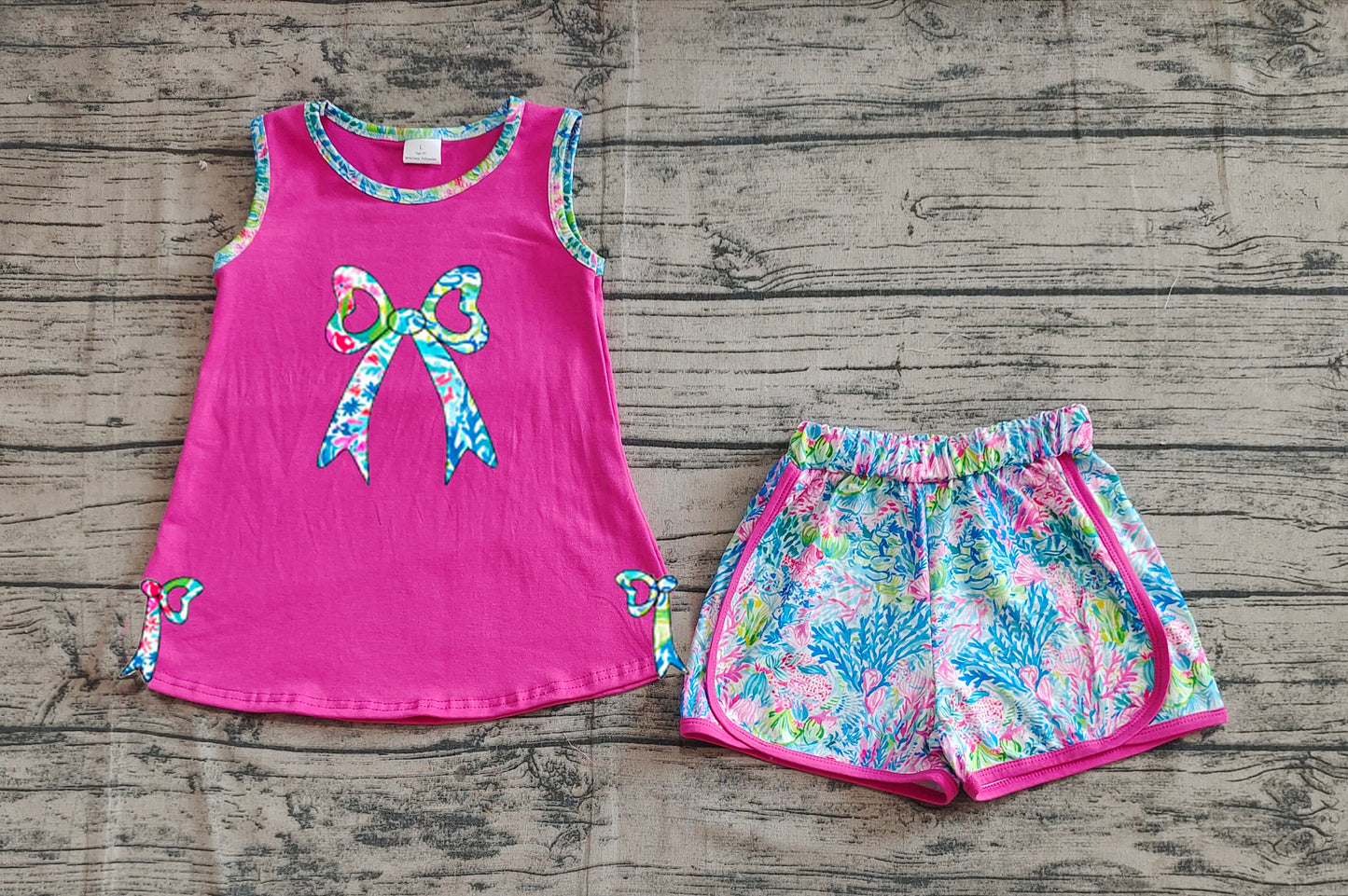 Baby Girls Clothes Bow Embroidery Tunic Top Flowers Shorts Sets Preorder GSSO2149 3.21