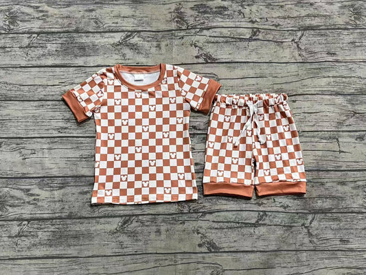 Baby Girls Clothes Khaki Cartoon Mouse Top Tee Shorts Sets preorder GSSO2232 3.26