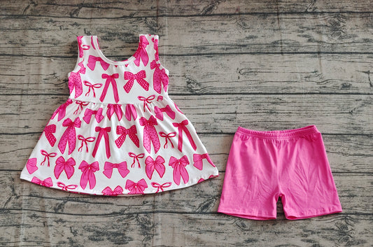 Baby Girls Clothes Pink Sleeveless Bows Tunic Short Set Preorder GSSO2450 3.21
