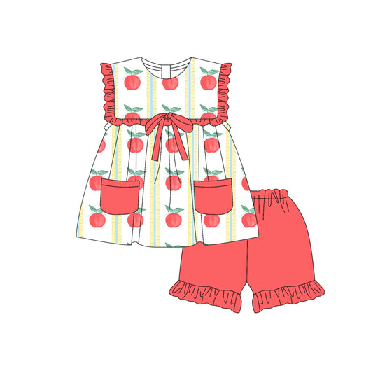 Baby Girls Clothes Peaches Pockets Tunic Ruffle Short Set Preorder GSSO2467 3.17