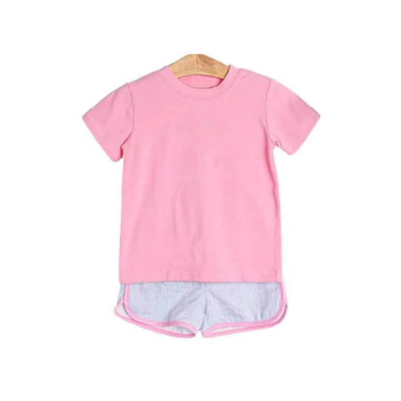 Baby Girls Clothes Pink Short Sleeves Top Shorts Sets Preorder GSSO2543