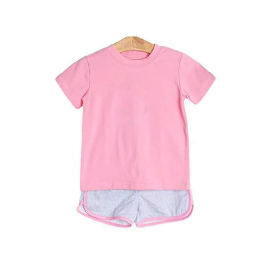 Baby Girls Clothes Pink Short Sleeves Top Shorts Sets Preorder GSSO2543